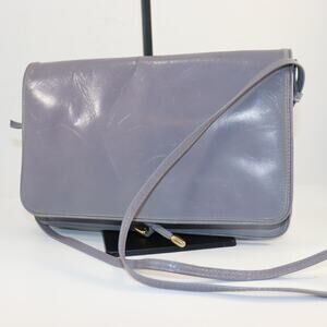 Vintage Made in Italy Gray/Blue Leather Shoulder Bag